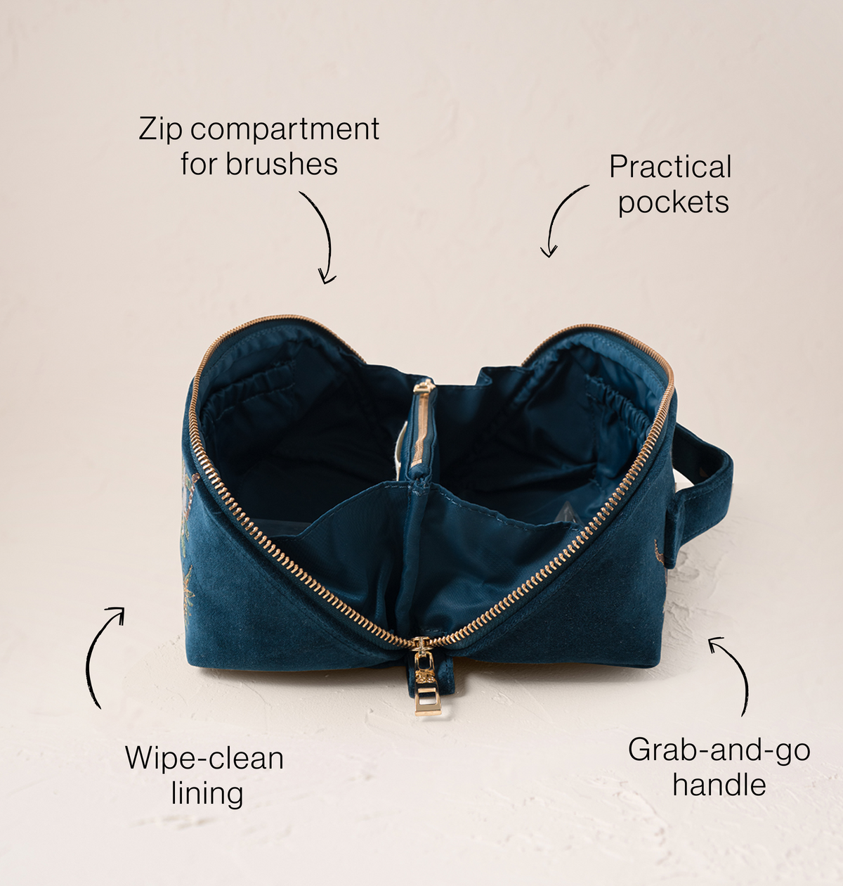 Tropical Rainforest Open Flat Makeup Bag
