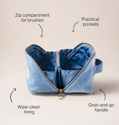 Lattice Bows Open Flat Makeup Bag