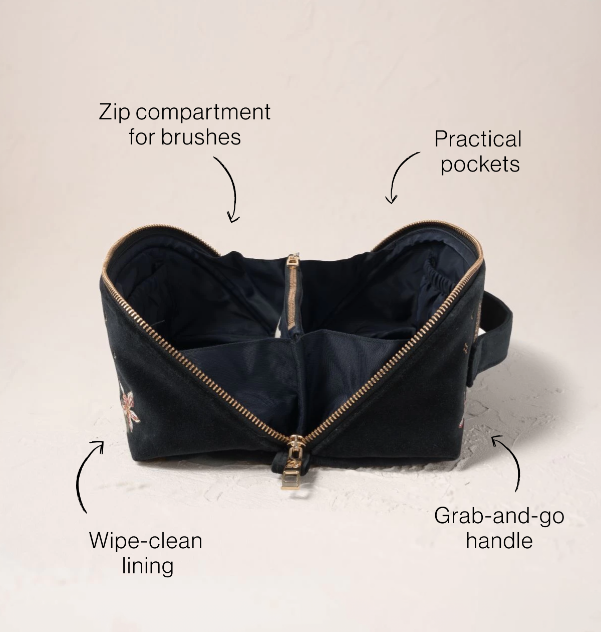 Celestial Leopard Velvet Open Flat Makeup Bag