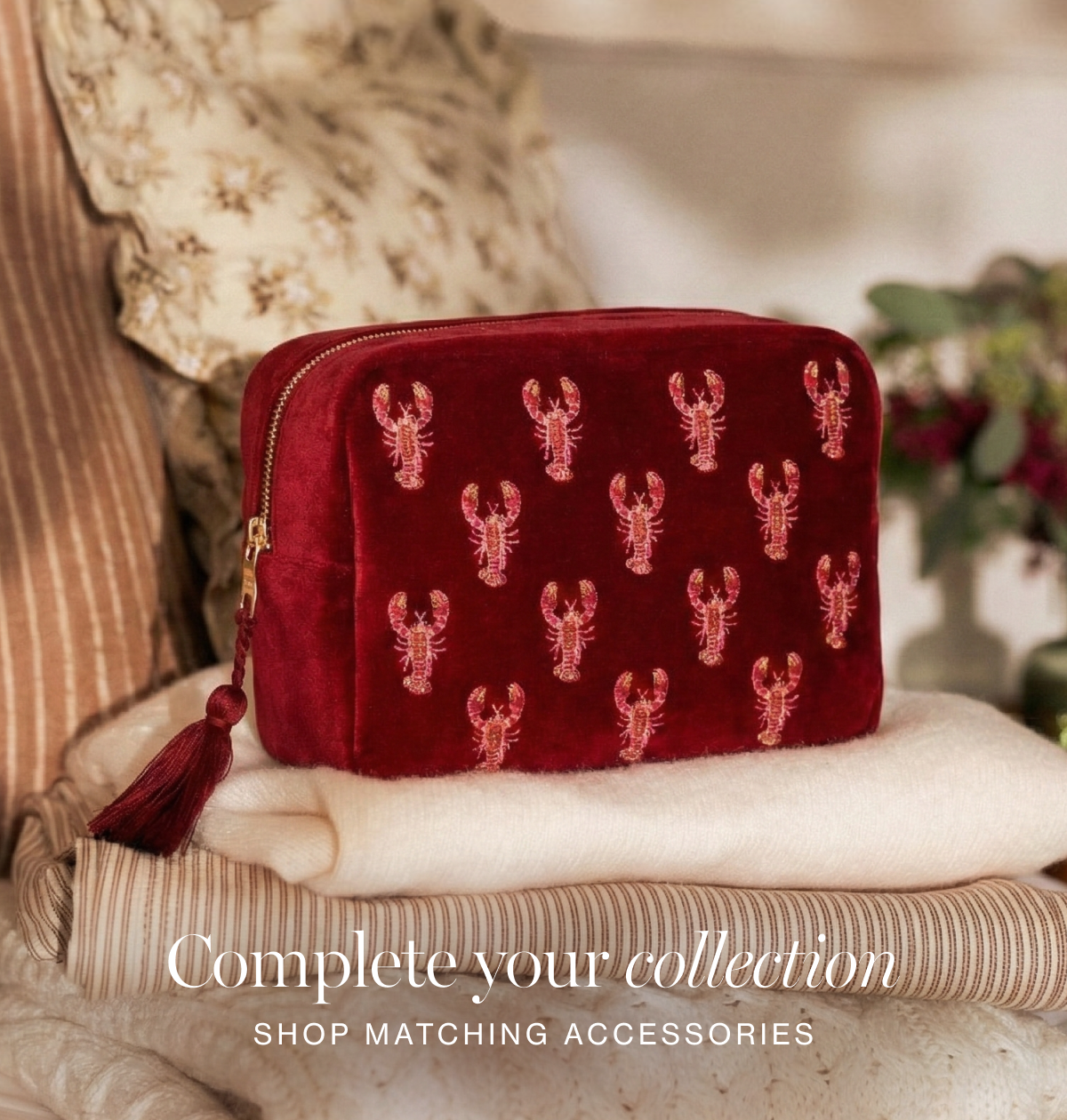 Lobster Open Flat Makeup Bag