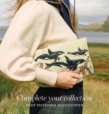 Wild Orcas Open Flat Makeup Bag