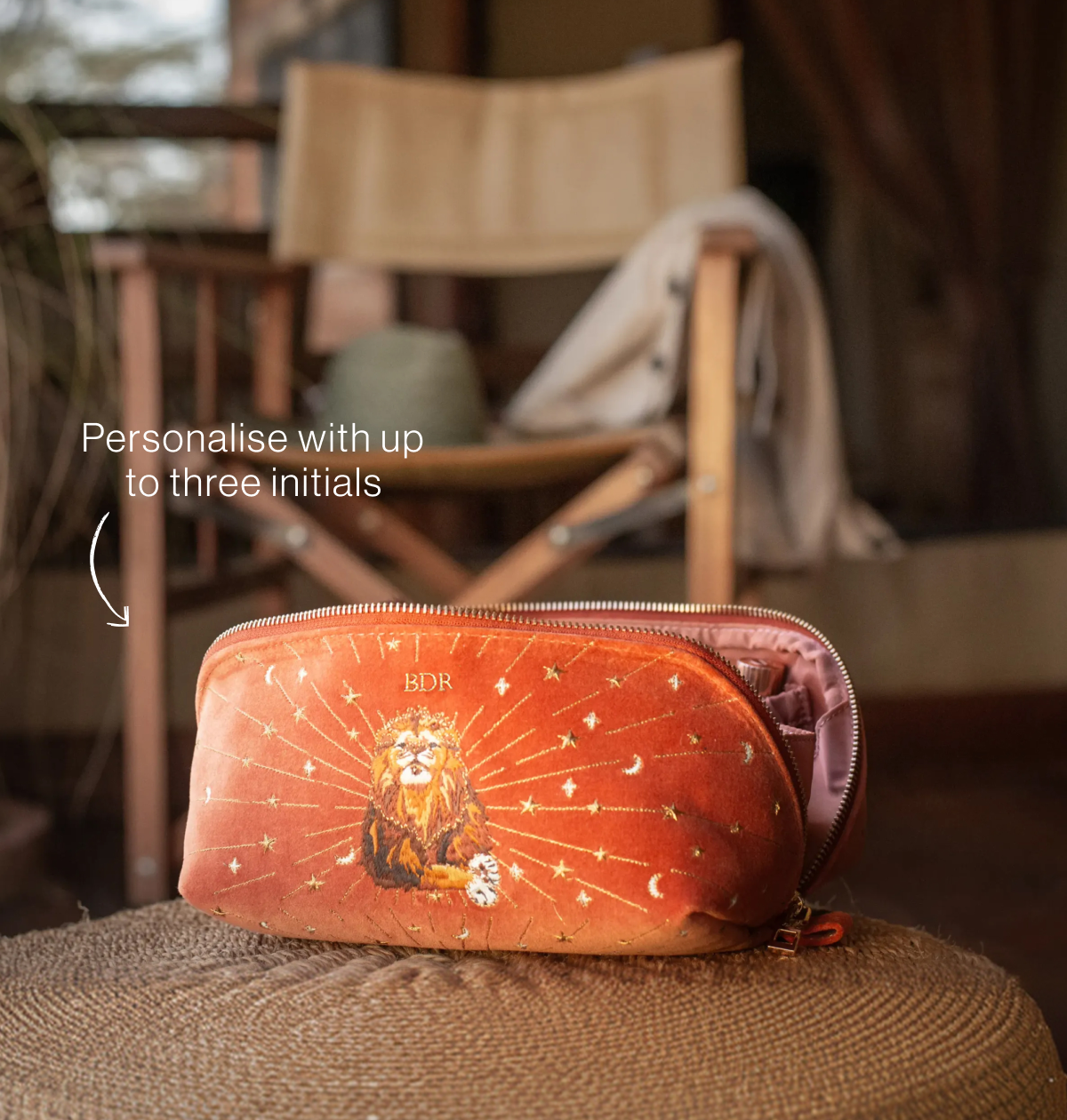 Mystical Lion Open Flat Makeup Bag
