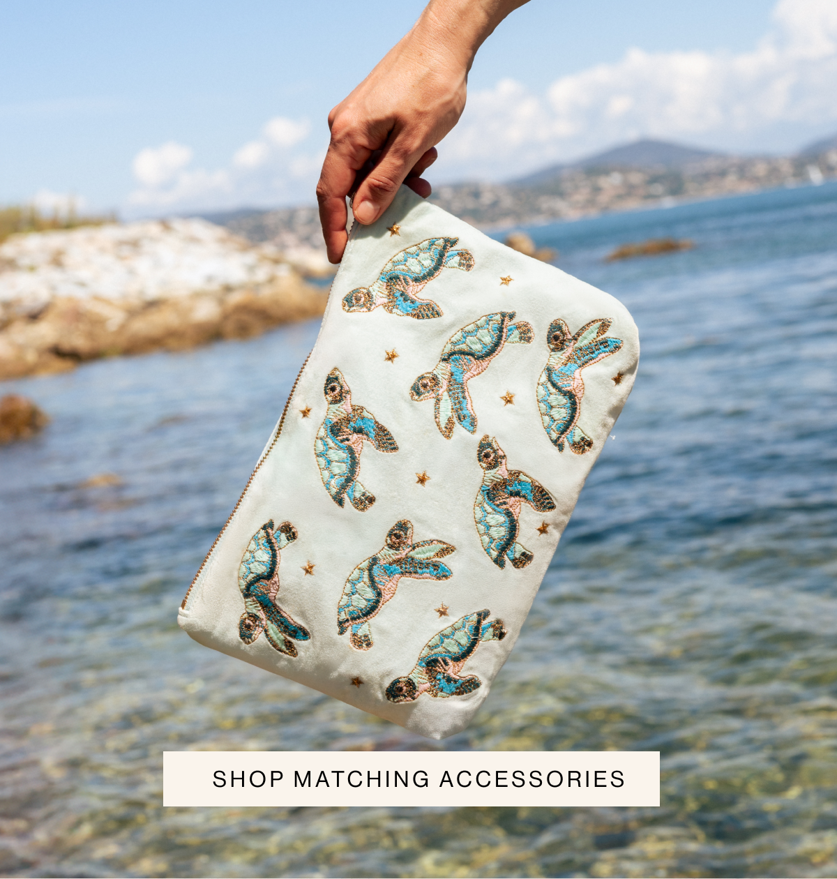 Baby Turtle Conservation Open Flat Makeup Bag
