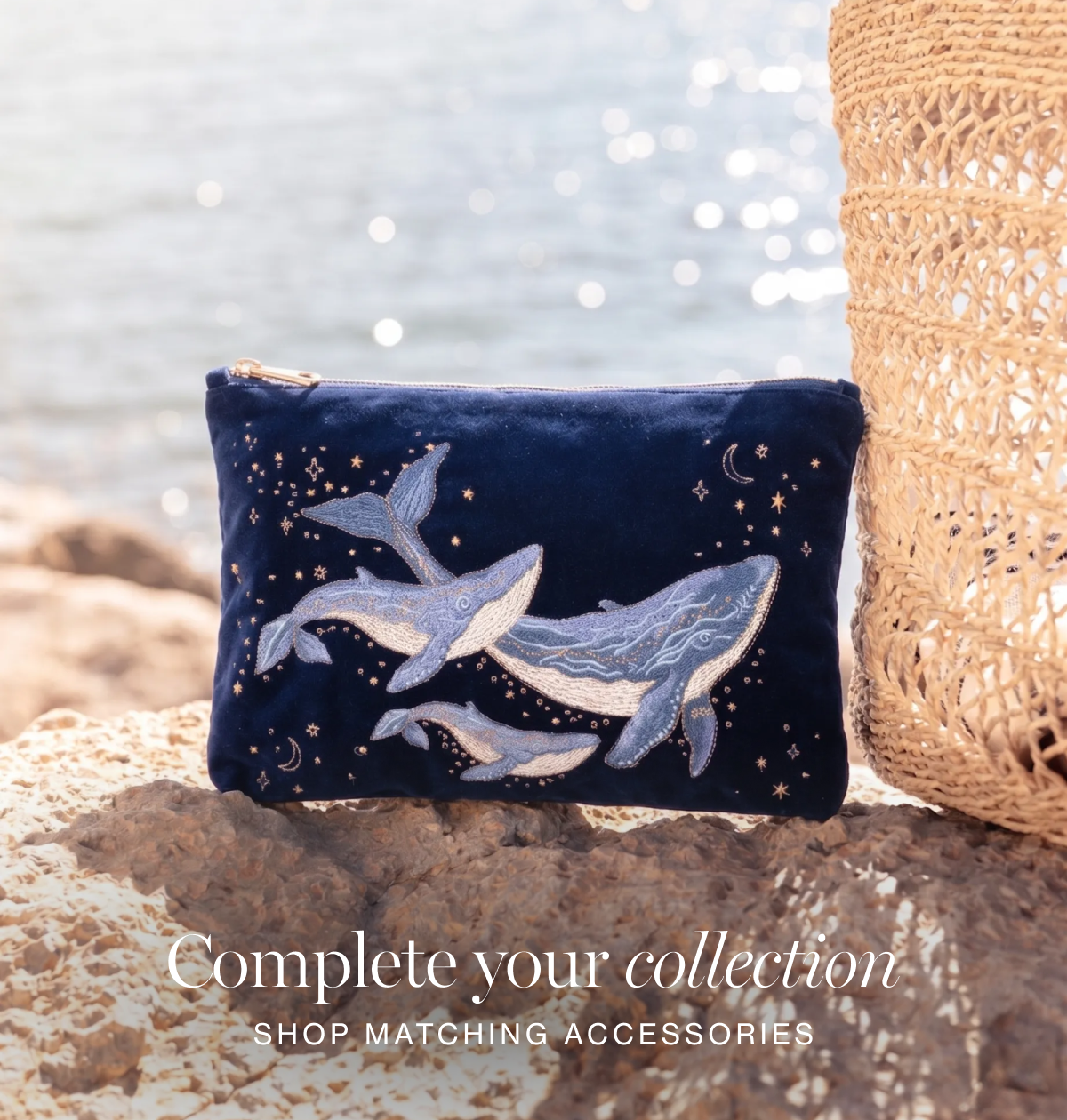 Mystical Whale Open Flat Makeup Bag