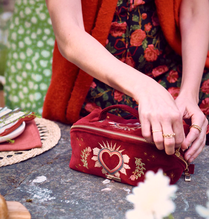Enchanted Heart Open Flat Makeup Bag