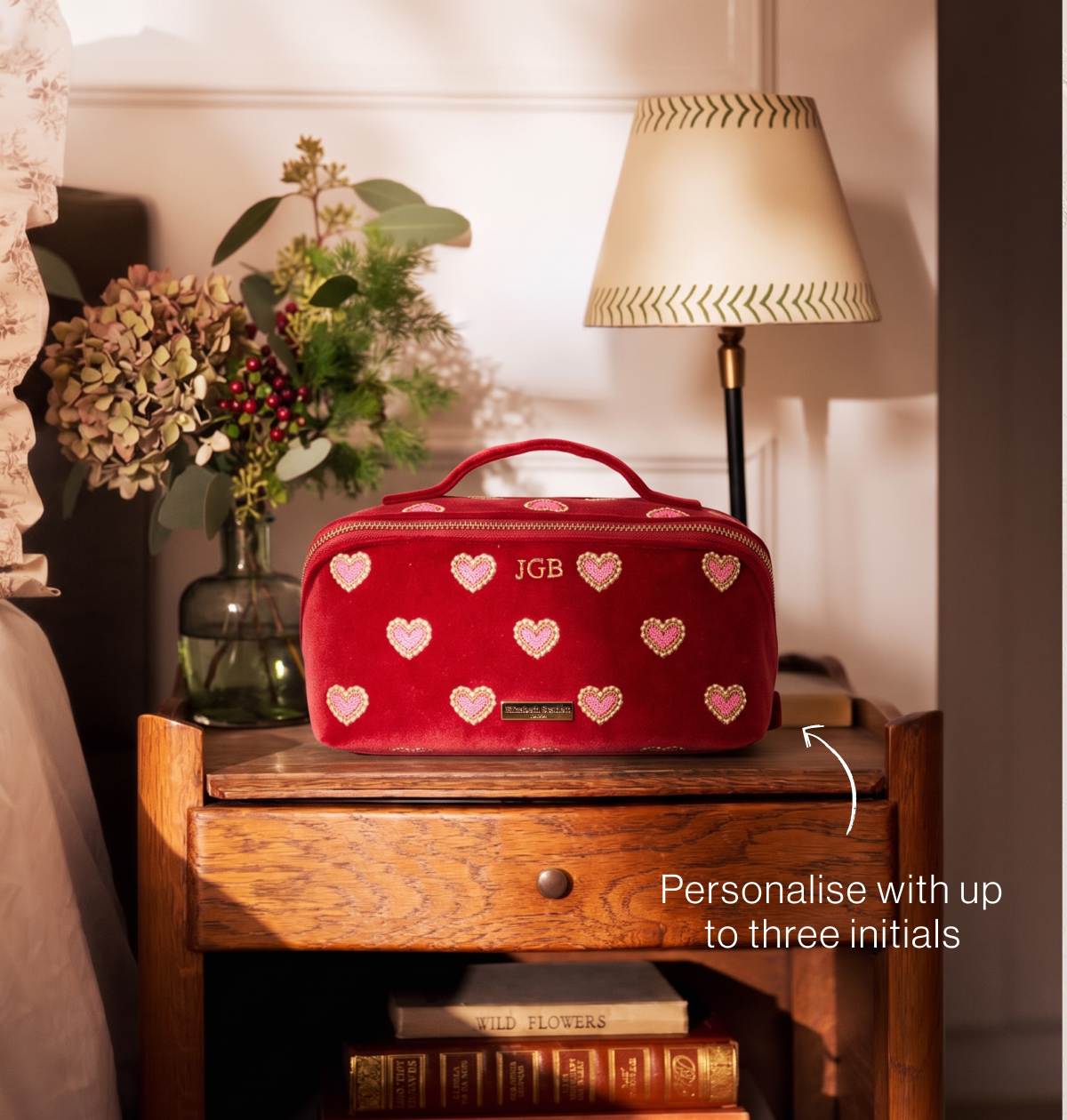Love Hearts Open Flat Makeup Bag