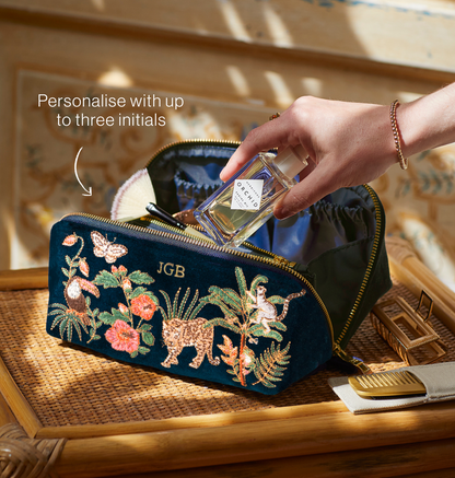 Tropical Rainforest Open Flat Makeup Bag