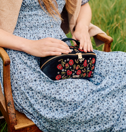 Poppy Meadow Open Flat Makeup Bag