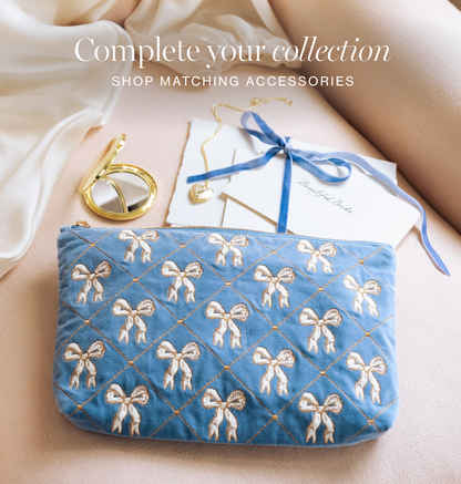 Lattice Bows Open Flat Makeup Bag