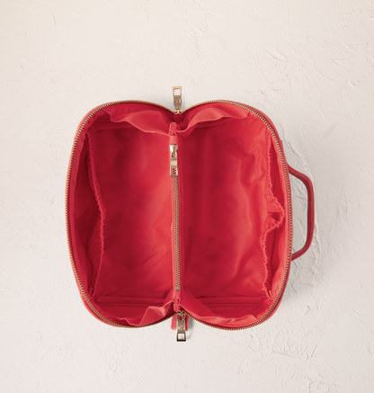 Summer Peach Open Flat Makeup Bag