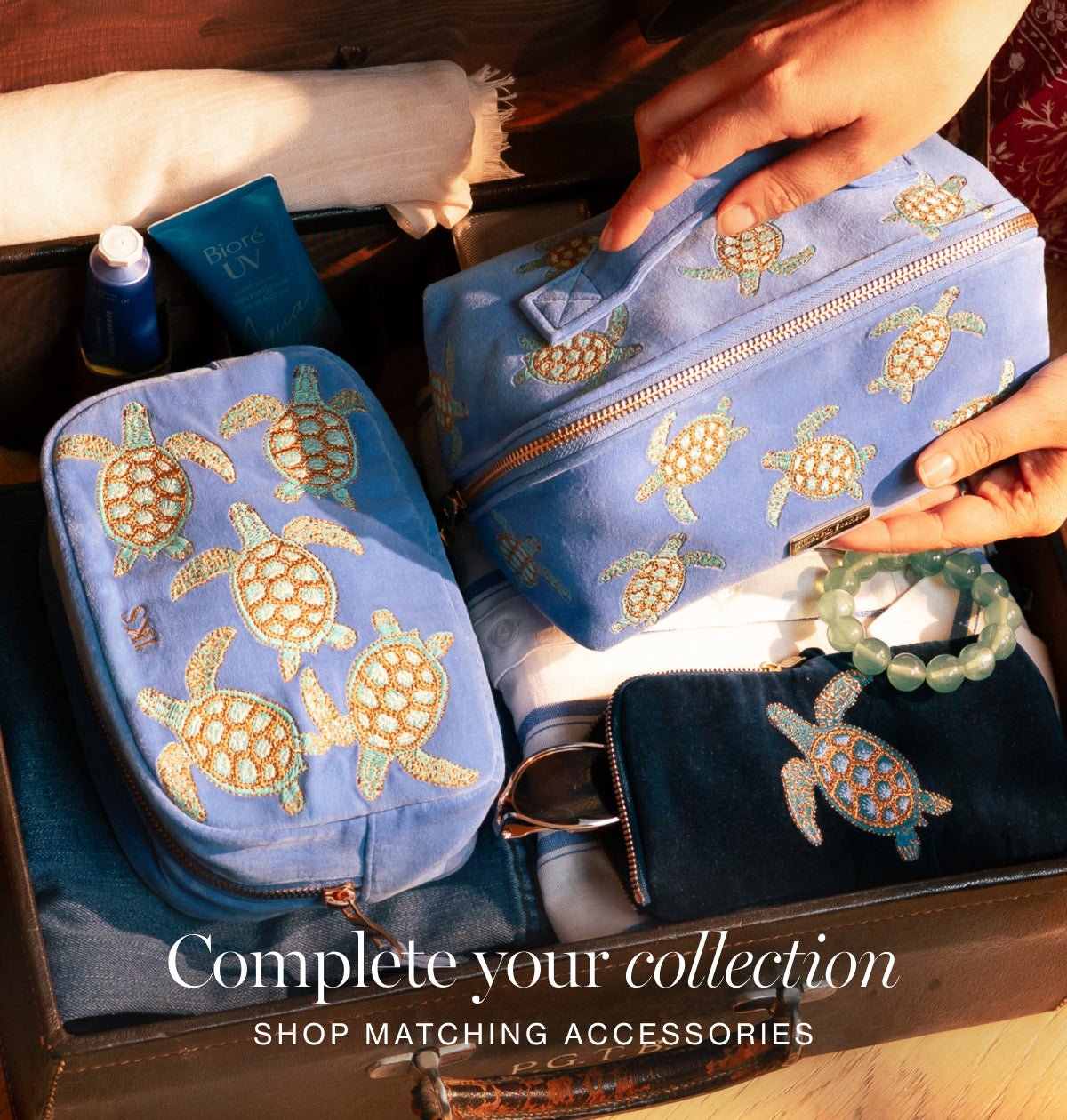 Turtle Conservation Open Flat Makeup Bag