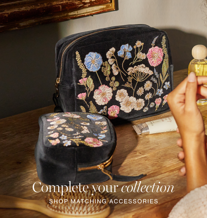 Pressed Flowers Open Flat Makeup Bag