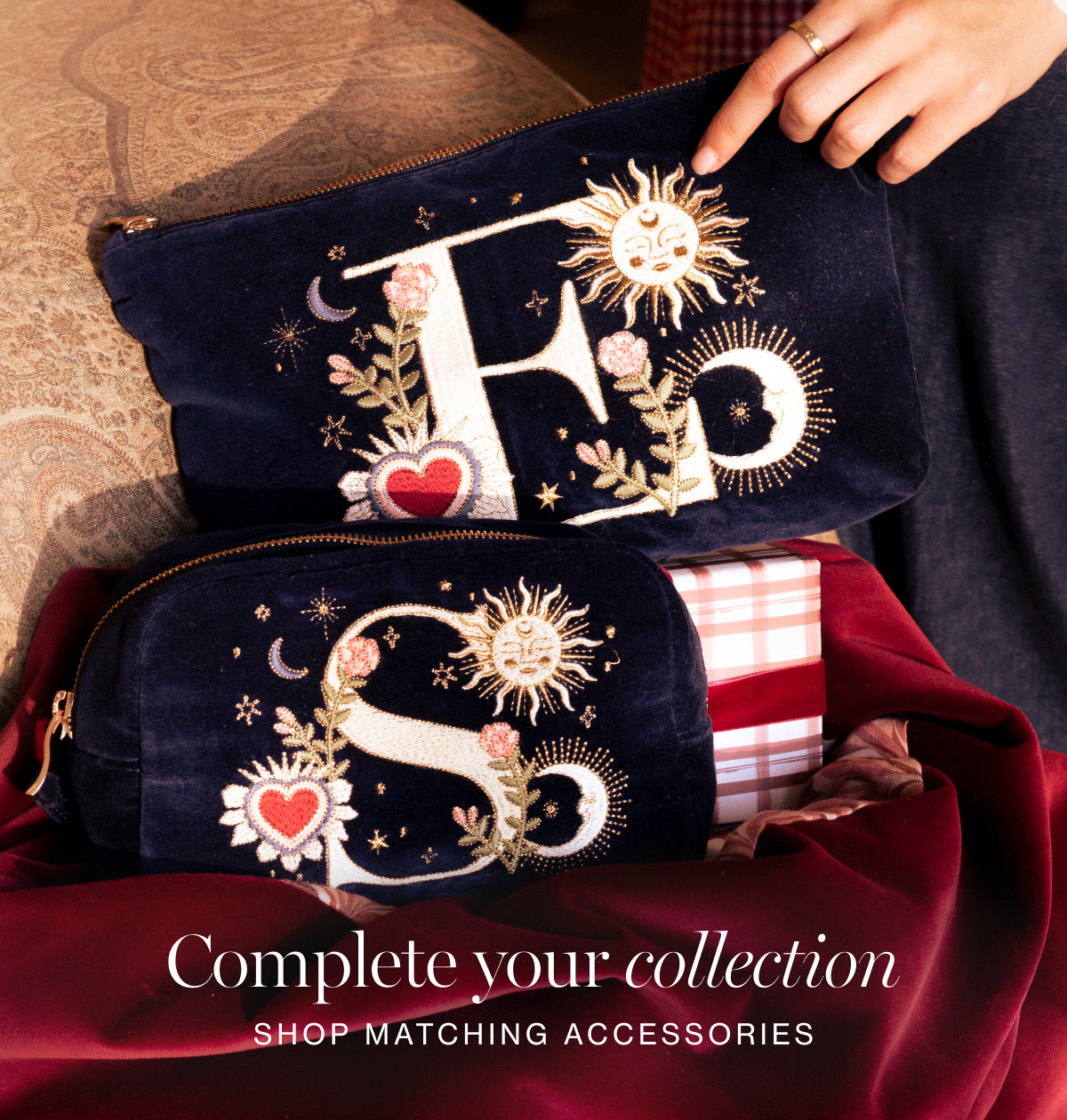Enchanted Alphabet Open Flat Makeup Bag