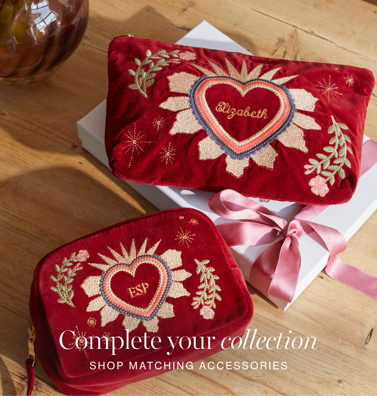 Enchanted Heart Open Flat Makeup Bag