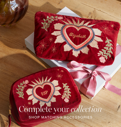 Enchanted Heart Open Flat Makeup Bag