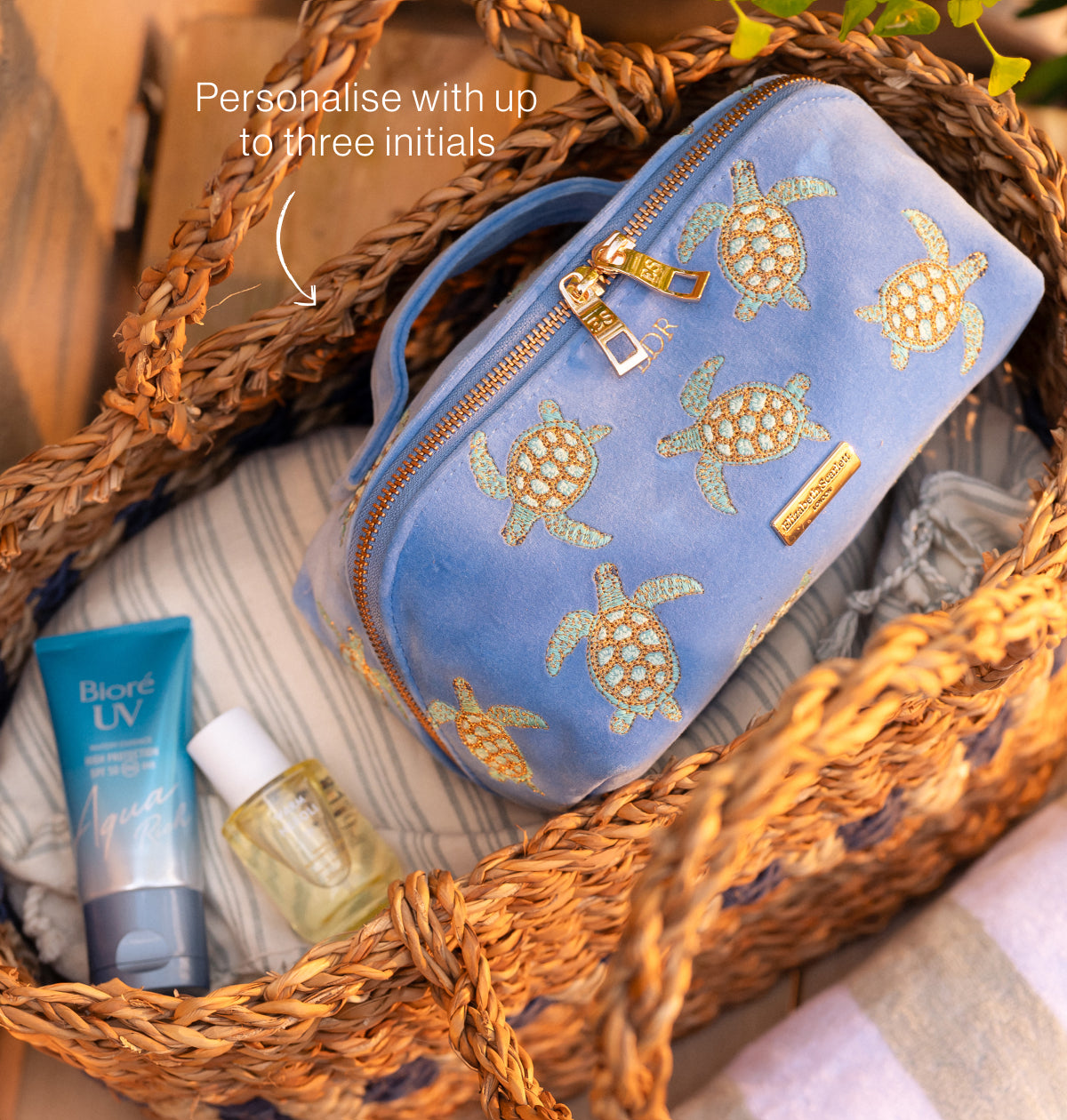 Turtle Conservation Open Flat Makeup Bag