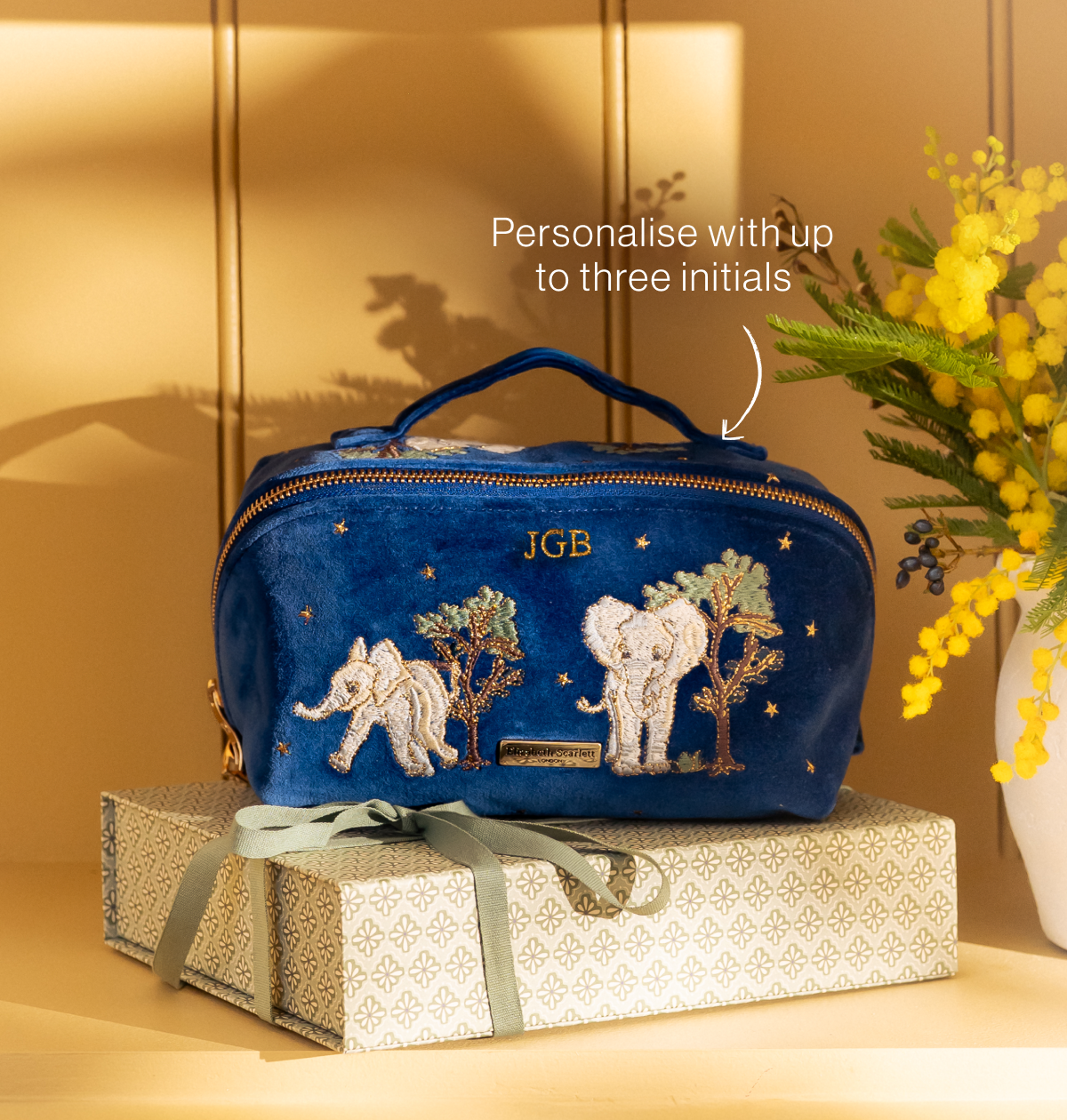 Baby Elephant Conservation Open Flat Makeup Bag