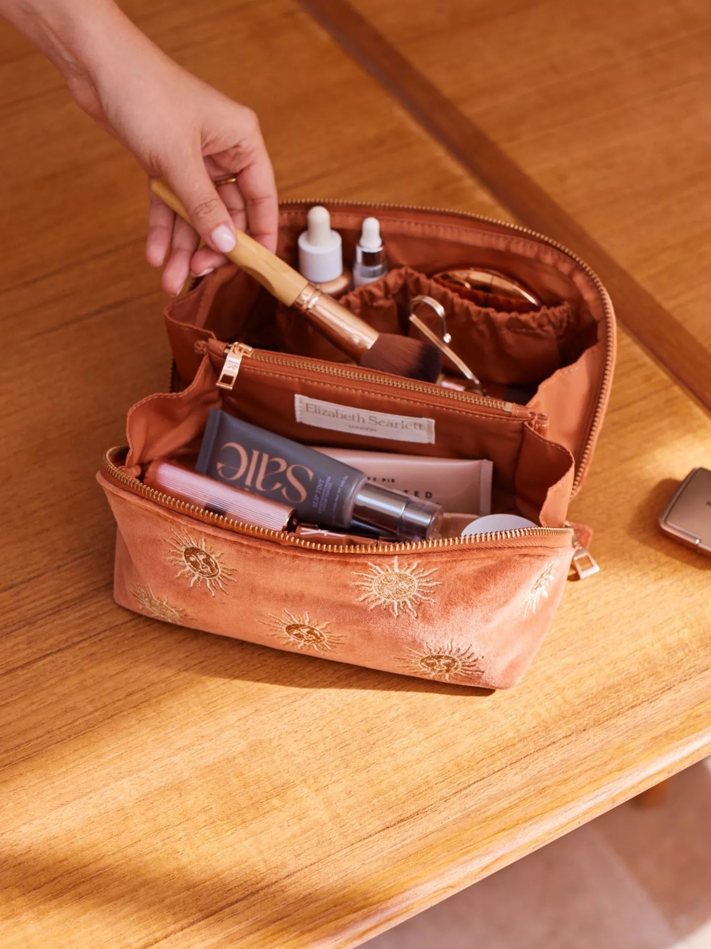 Sun Goddess Open Flat Makeup Bag