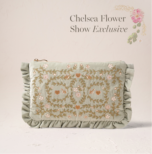 English Garden Frill Pouch