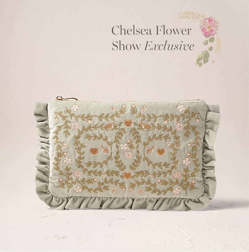English Garden Frill Pouch