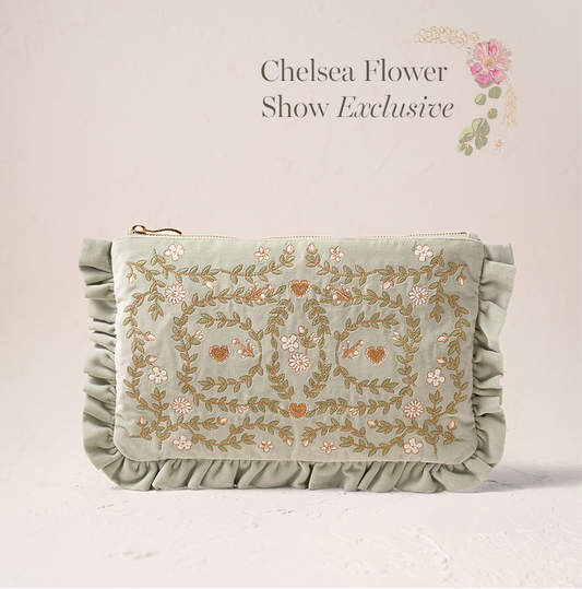 English Garden Frill Pouch