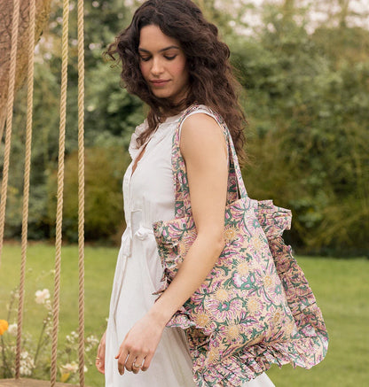 Sun Goddess Cotton Rebirth Frill Tote