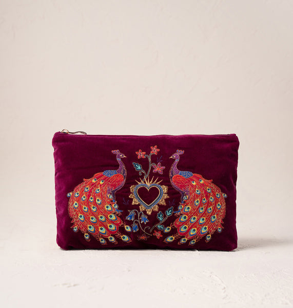 Peacock Floral Everyday Pouch – Elizabeth Scarlett