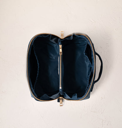 Peacock Floral Open Flat Makeup Bag