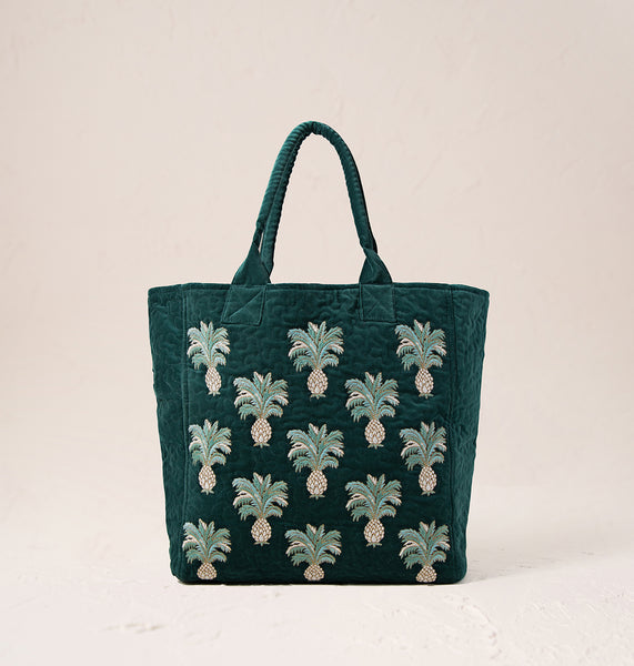 Pineapples-Emerald-Tote-Bag-