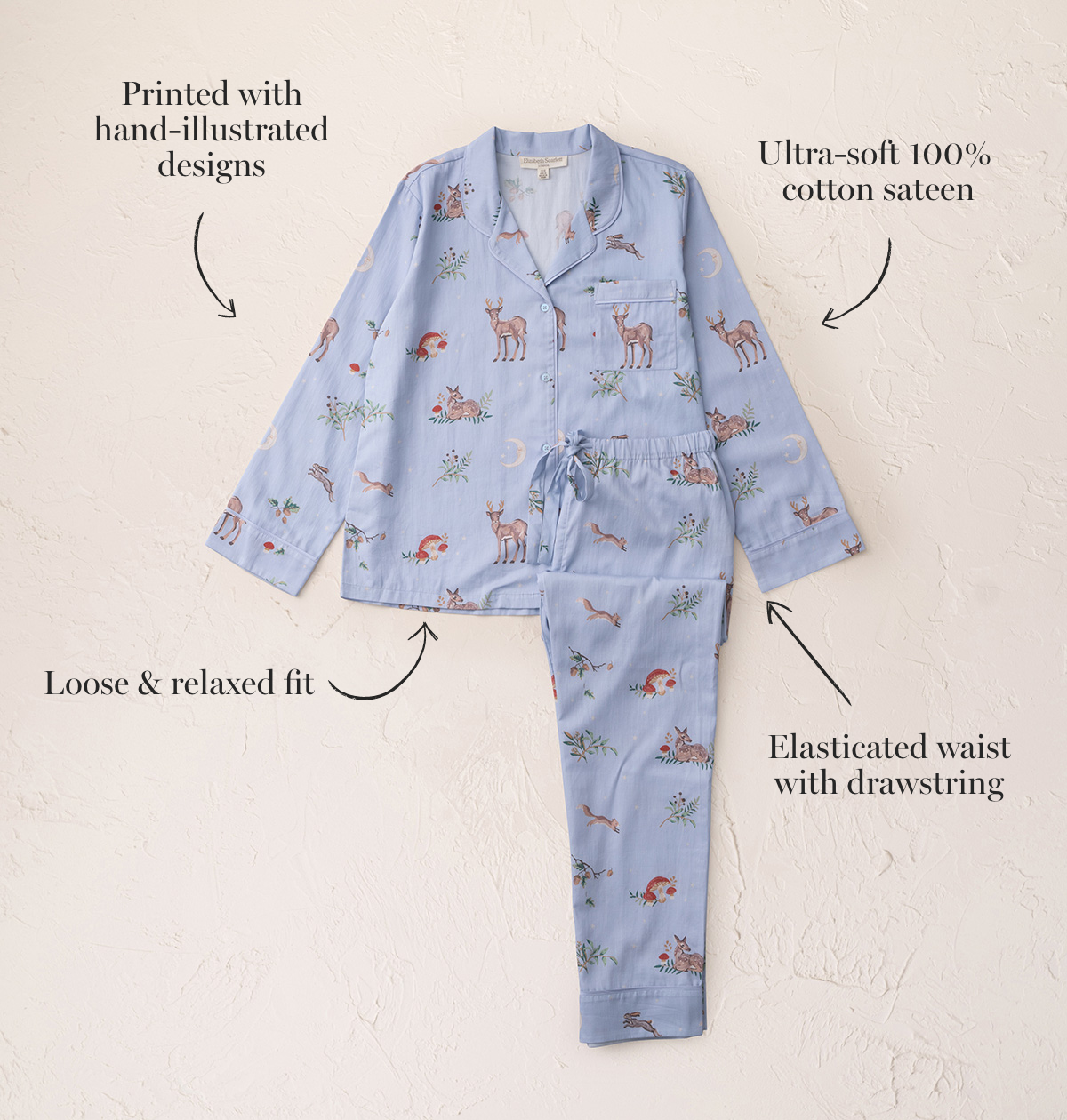 Cotton Sateen Enchanted Woodland Pajamas
