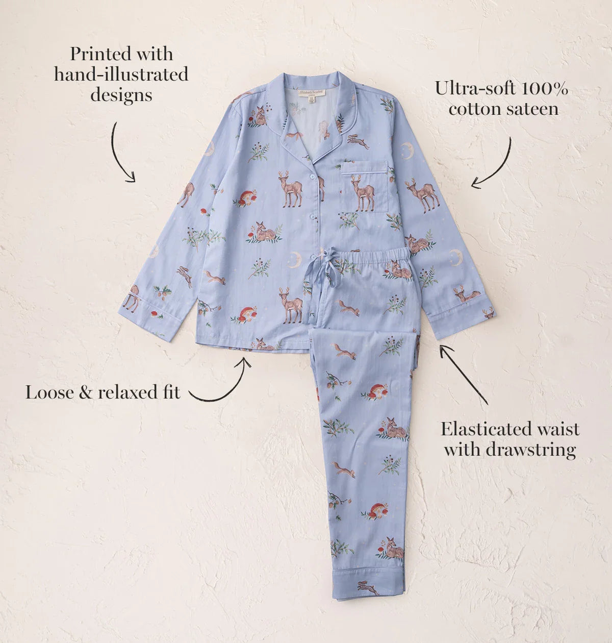 Cotton Sateen Enchanted Woodland Pyjamas