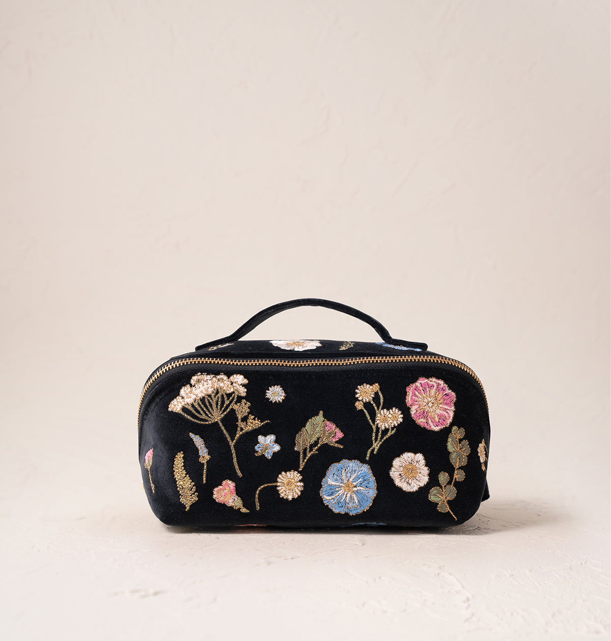 Pressed Flowers Open Flat Makeup Bag