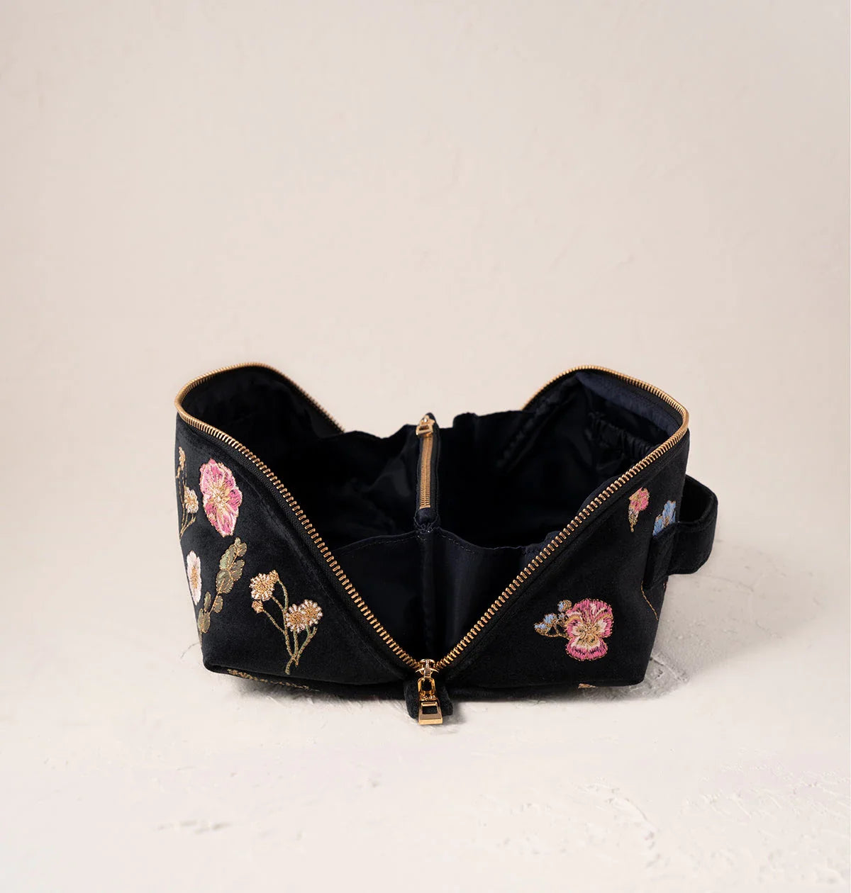 Pressed Flowers Open Flat Makeup Bag