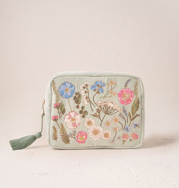 Elizabeth Scarlett ミスティカル アイウォッシュバッグ PressedFlowersSageVelvetWashBa