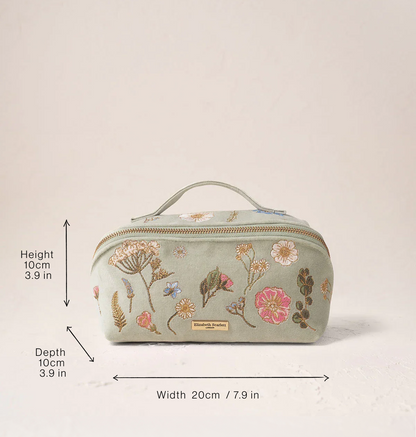 Pressed Flowers Open Flat Makeup Bag