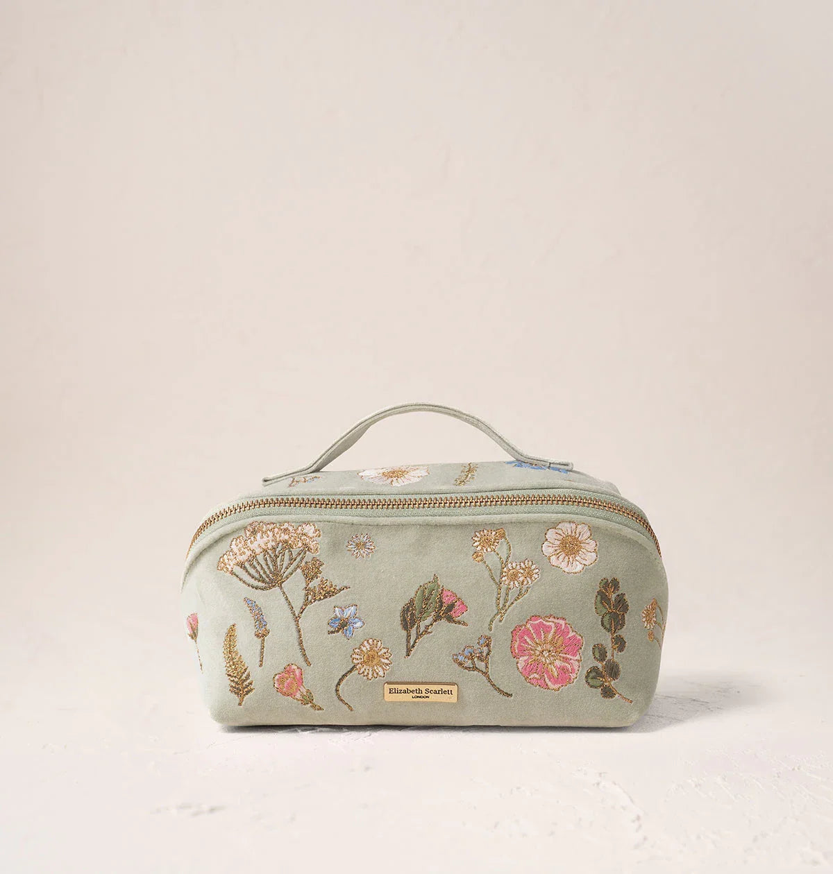 Pressed Flowers Open Flat Makeup Bag