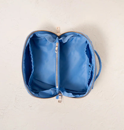 Lattice Bows Open Flat Makeup Bag