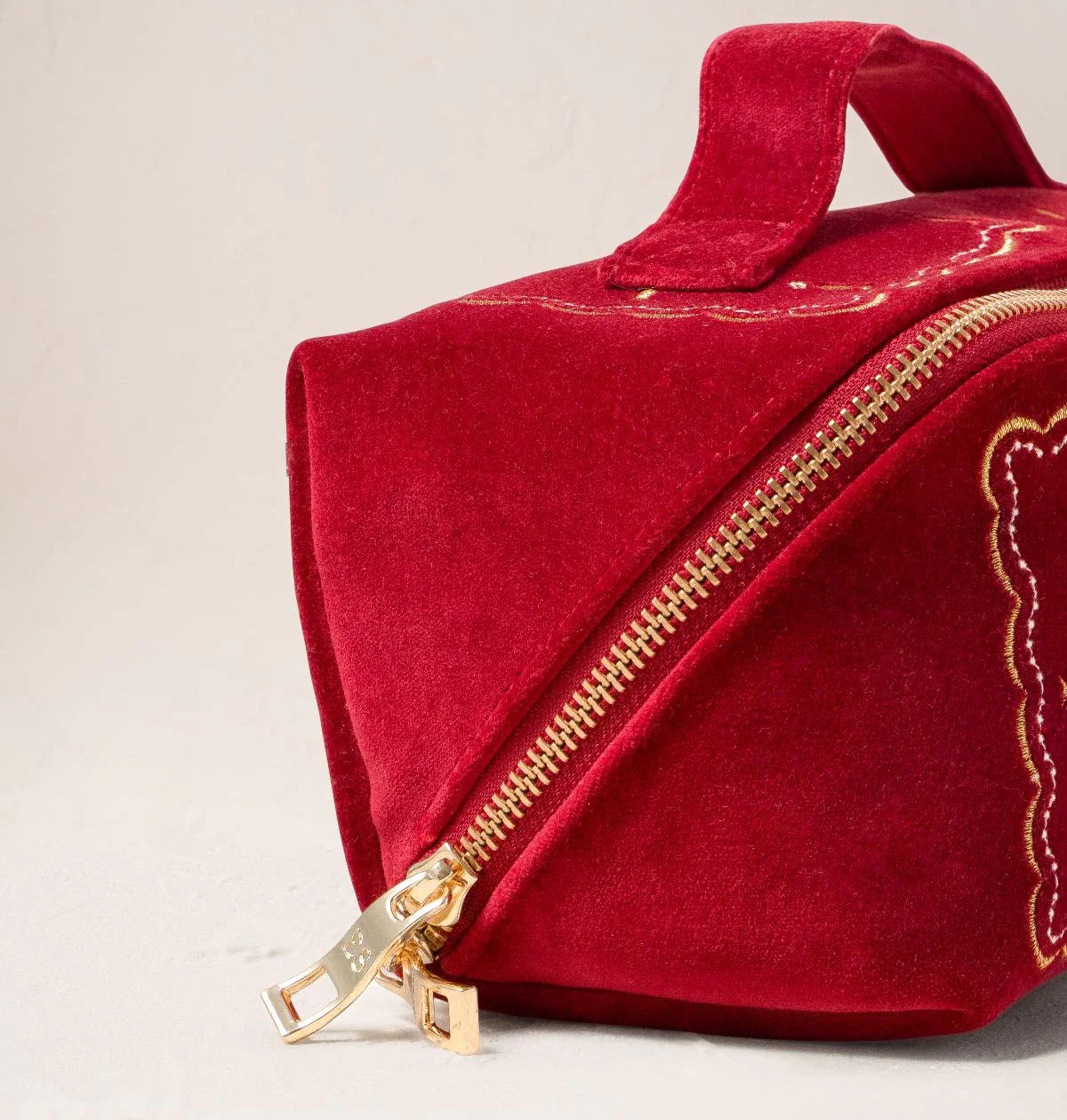 Riviera Fish Velvet Open Flat Makeup Bag
