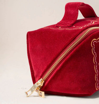 Riviera Fish Velvet Open Flat Makeup Bag