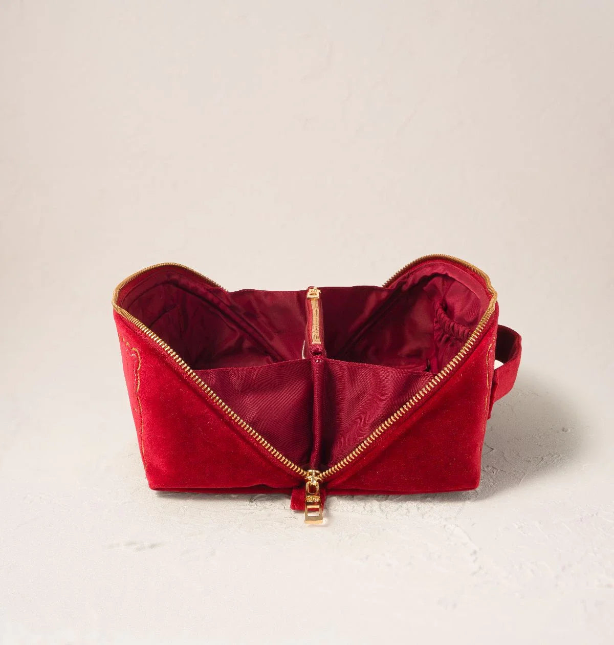Riviera Fish Velvet Open Flat Makeup Bag