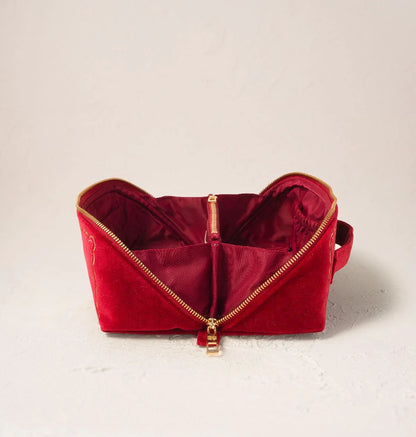 Riviera Fish Velvet Open Flat Makeup Bag