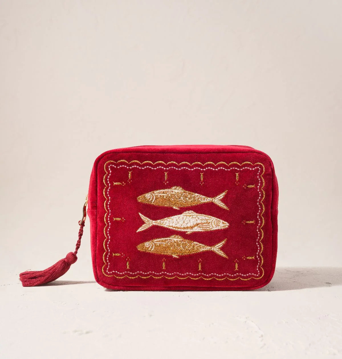 Riviera Fish Velvet Wash Bag