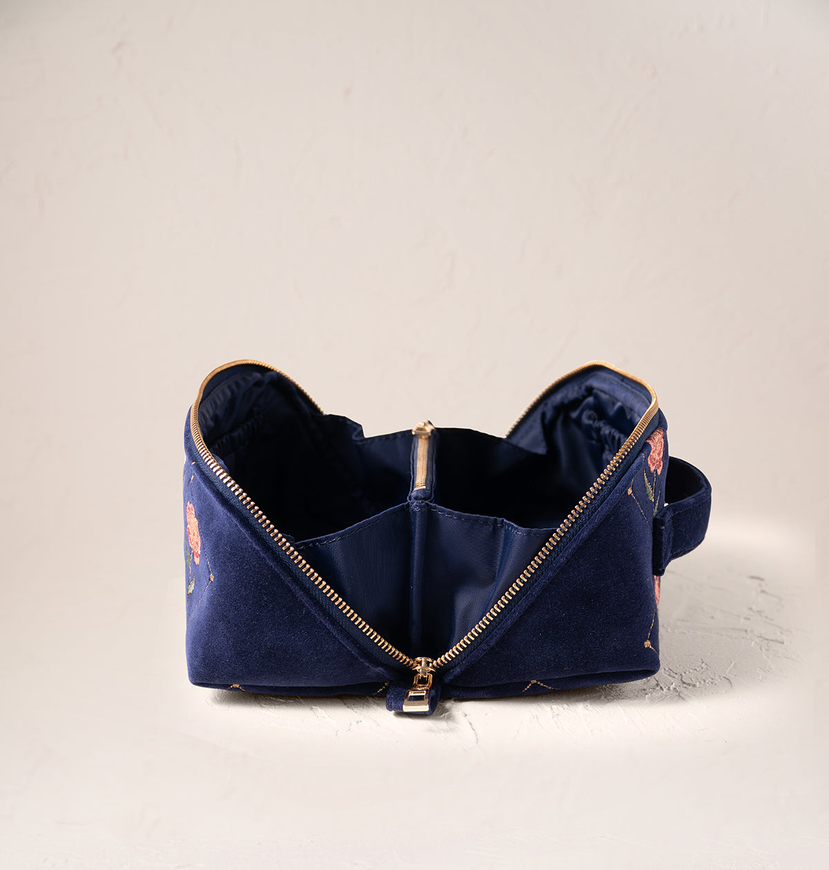 Rose Open Flat Makeup Bag