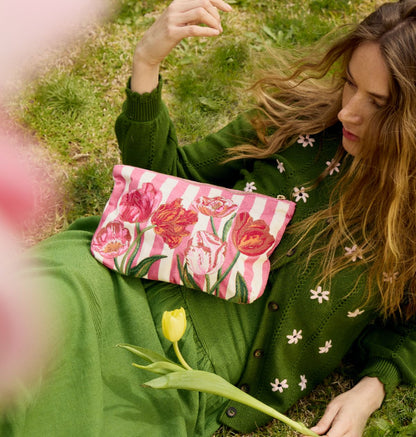 Tulip Stripe Printed Everyday Pouch