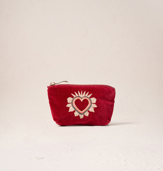 SacredHeartRougeVelvetCoinPurs