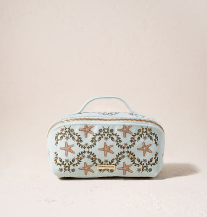 Starfish Garden Velvet Open Flat Makeup Bag