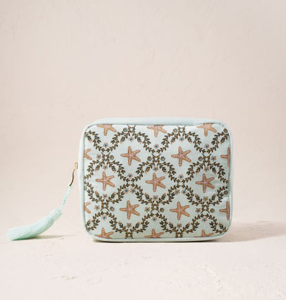 Starfish Garden Velvet Wash Bag