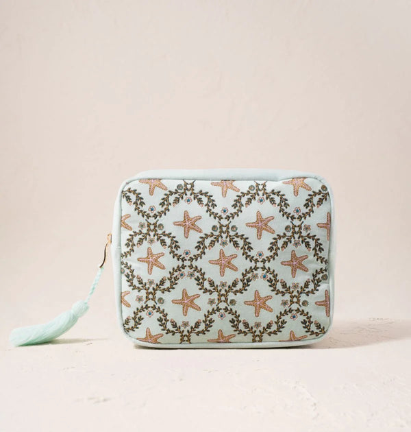 Starfish Garden Velvet Wash Bag