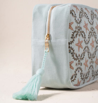 Starfish Garden Velvet Wash Bag