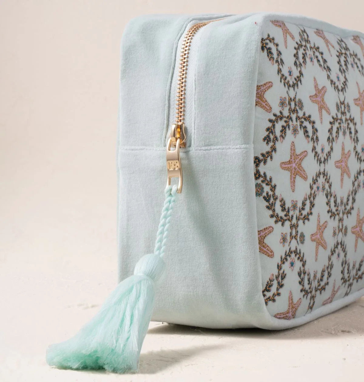 Starfish Garden Velvet Wash Bag